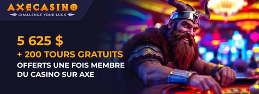 Le bonus de bienvenue de Axe casino