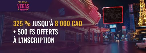 Bonus de bienvenue VegasNow Casino